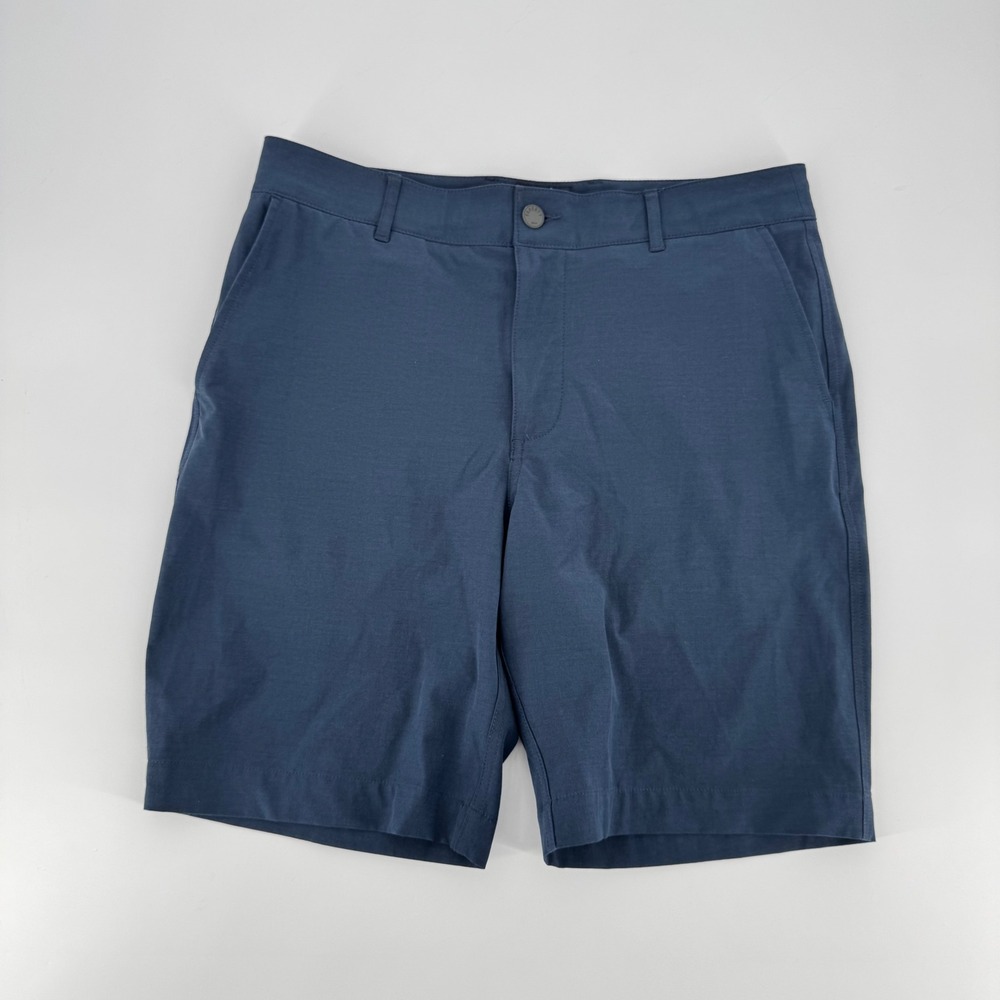 Faherty All Day Shorts Mens 32 Navy Blue Hybrid Board Shorts Stretch 9 Inseam